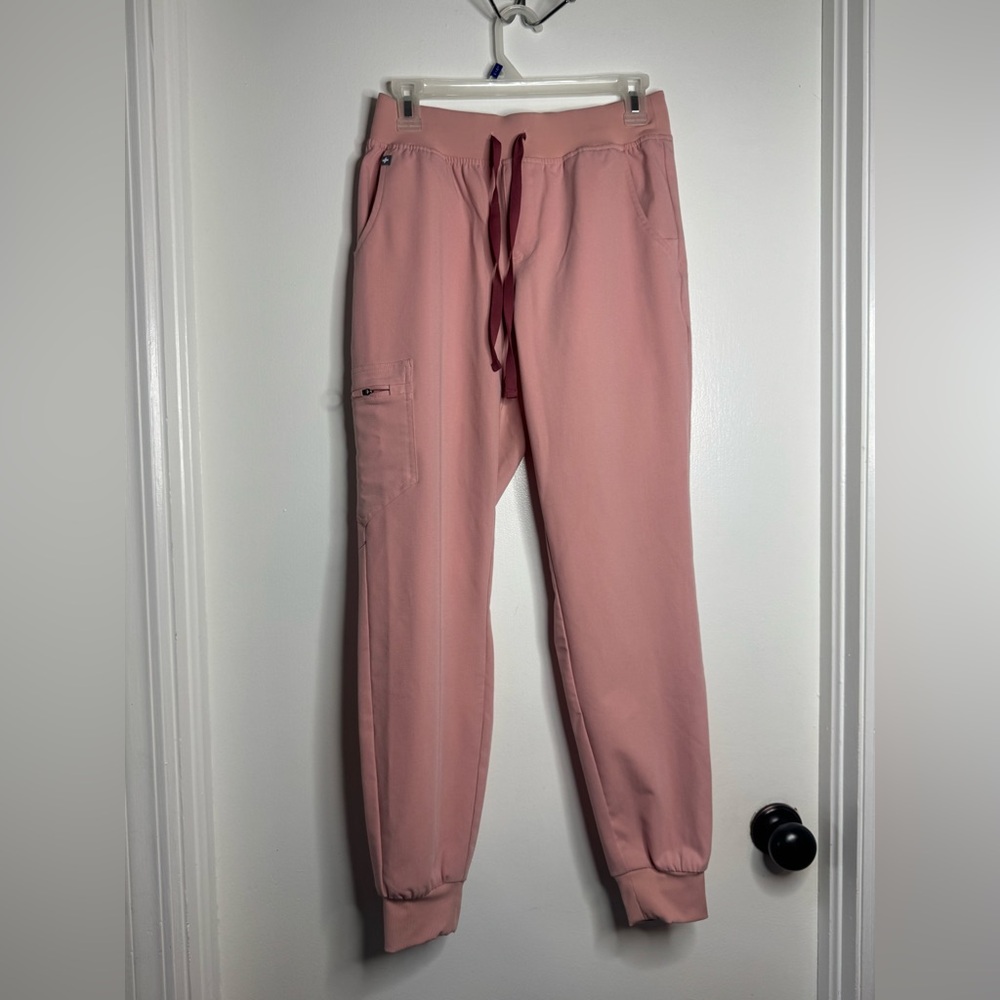 Figs High Waisted Zamora Jogger Scrub Pants Pink Sand Size X Small